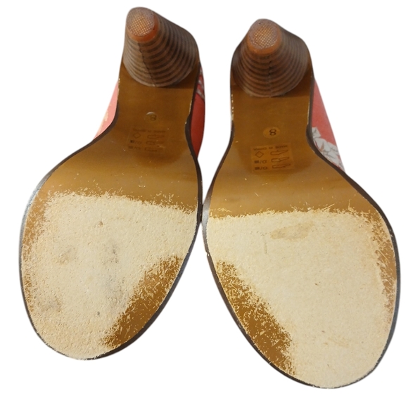 Poetic License Tropical Cone Heel Peep Toe Pumps Women's size 8 Heels - Picture 9 of 13